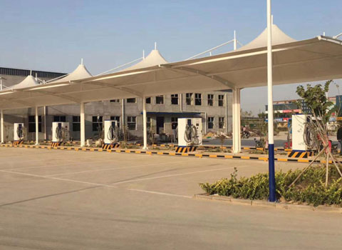 臺前客運站充電站240kW4槍直流充電樁120kW雙槍直流充電樁(圖1)