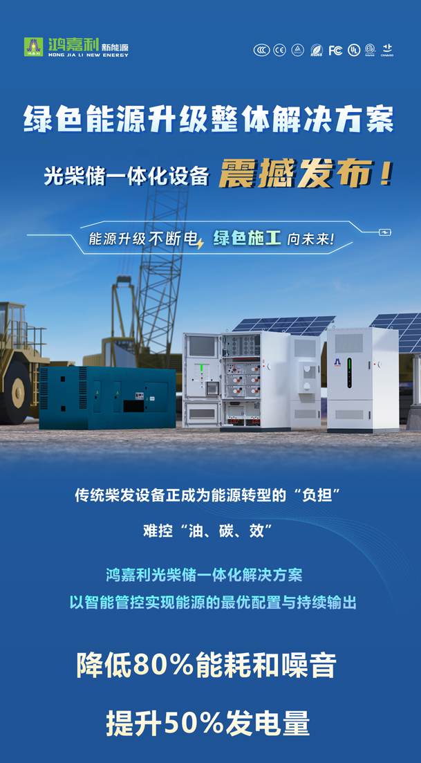 綠色能源升級整體解決方案，光柴儲一體化設備震撼發布！能源升級不斷電，綠色施工向未來!(圖1)
